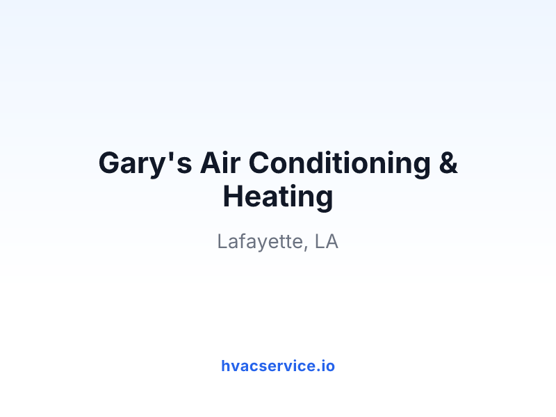 Gary's Air Conditioning & Heating