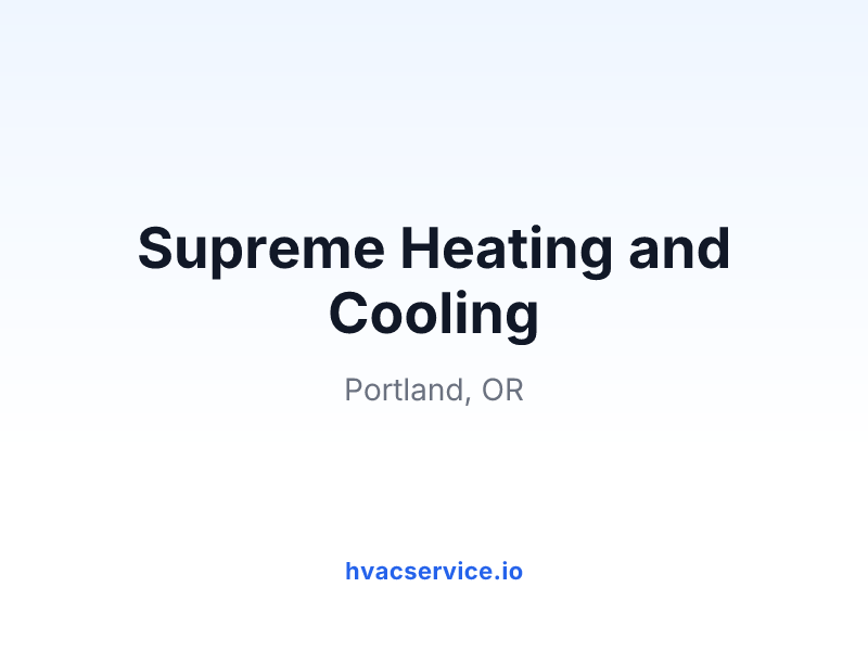 Supreme Heating and Cooling