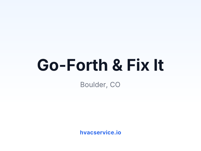 Go-Forth & Fix It