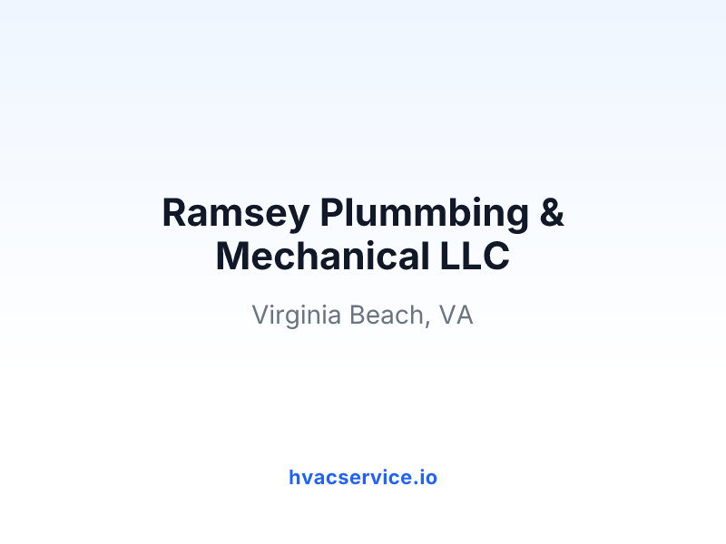 Ramsey Plummbing & Mechanical LLC