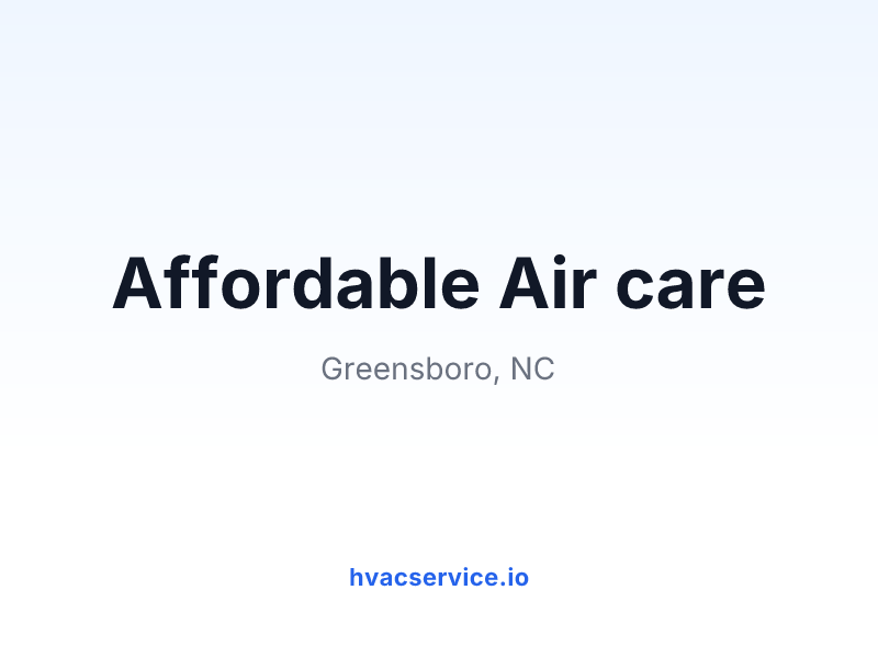 Affordable Air care