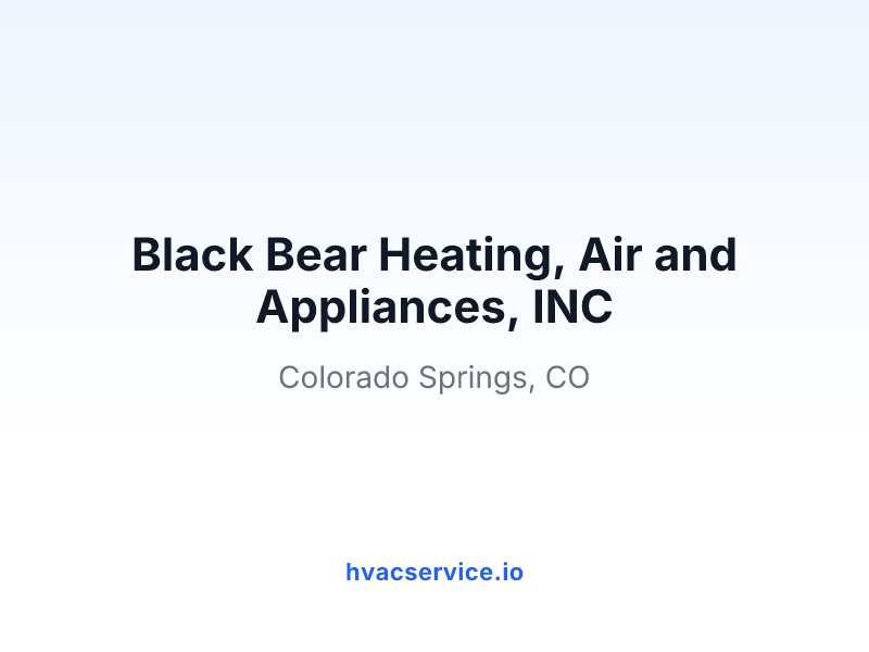 Black Bear Heating, Air and Appliances, INC