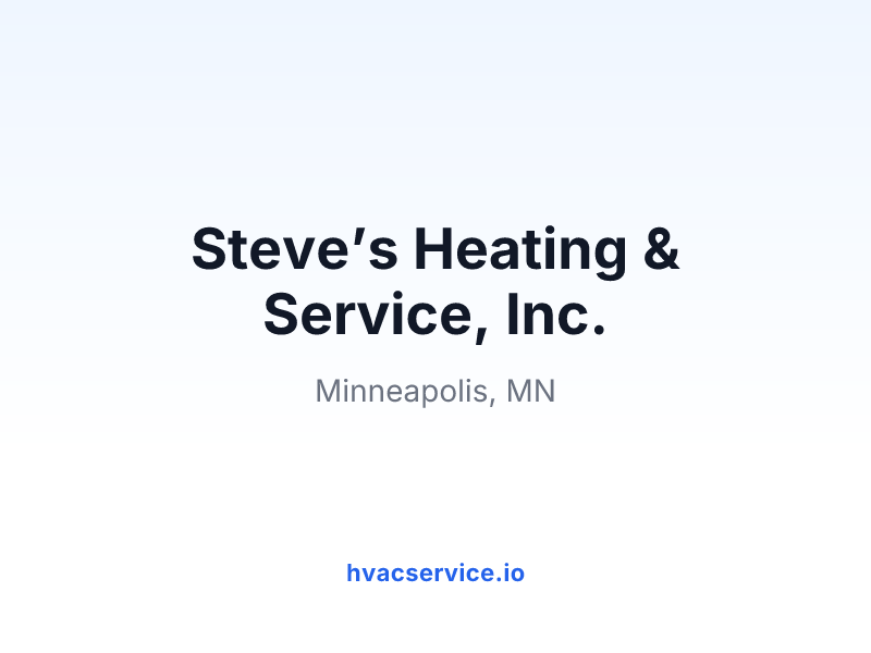 Steve’s Heating & Service, Inc.