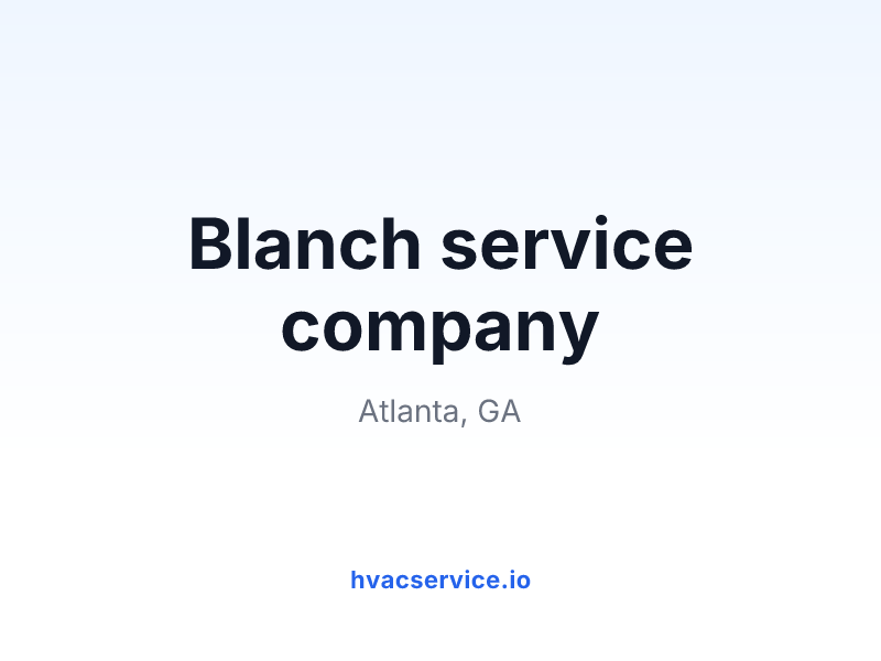 Blanch service company