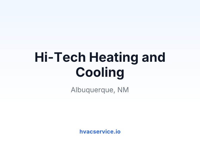 Hi-Tech Heating and Cooling