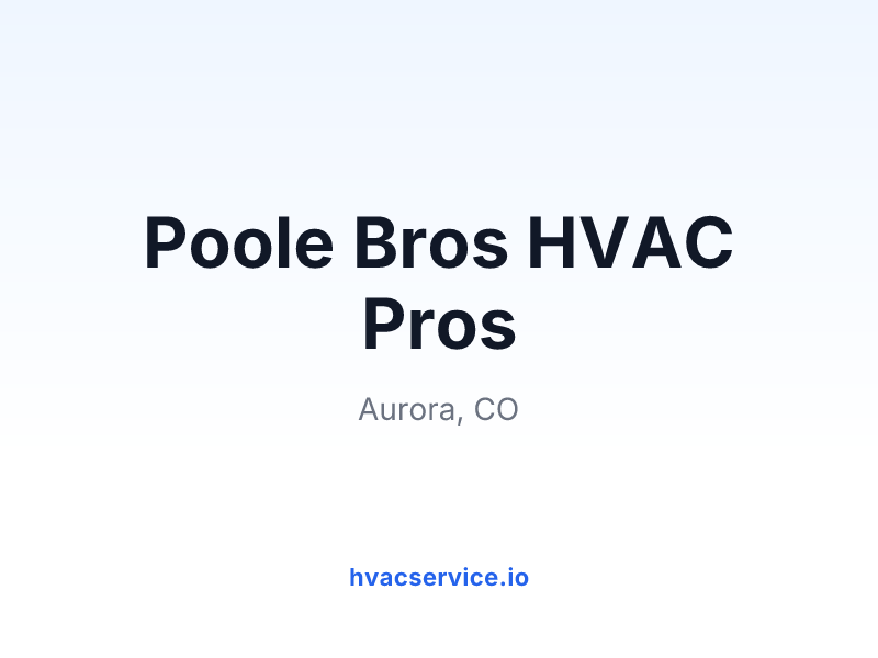Poole Bros HVAC Pros