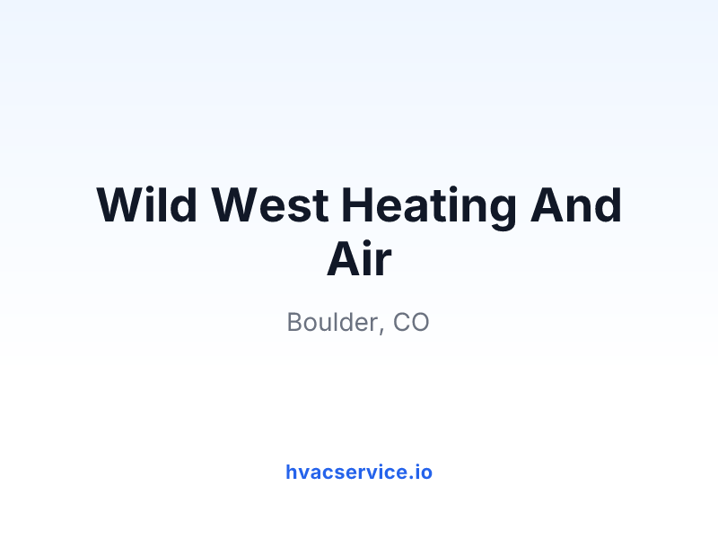 Wild West Heating And Air
