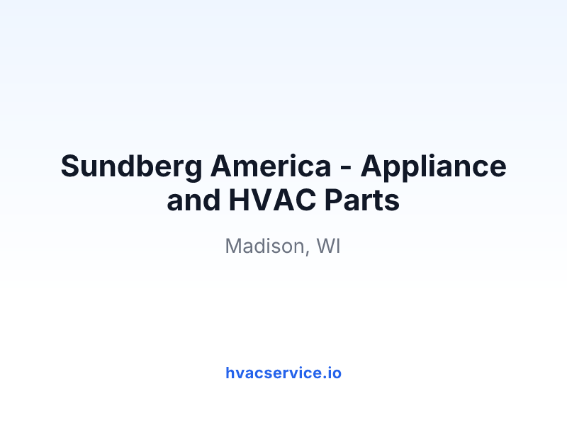 Sundberg America - Appliance and HVAC Parts