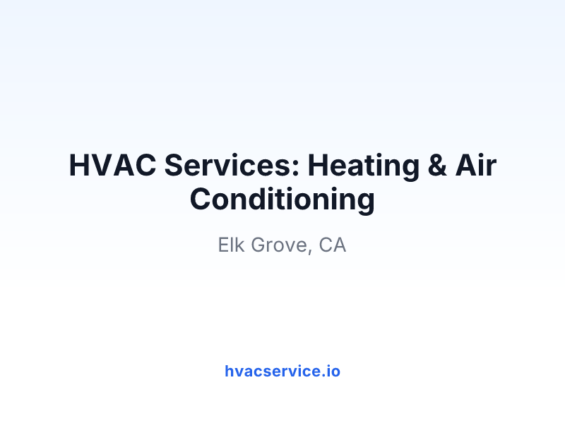 HVAC Services: Heating & Air Conditioning