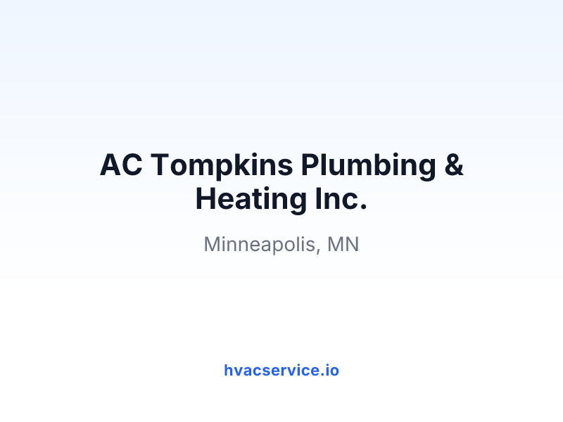 AC Tompkins Plumbing & Heating Inc.