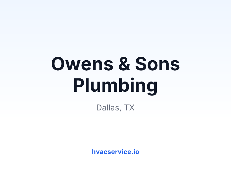 Owens & Sons Plumbing