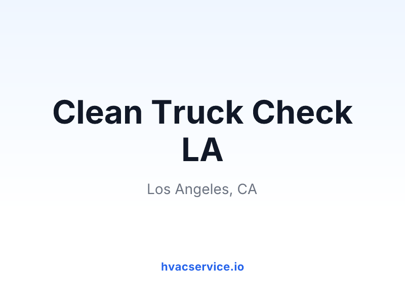 Clean Truck Check LA
