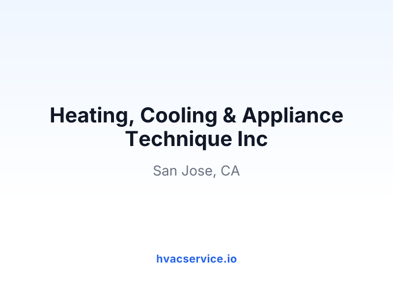 Heating, Cooling & Appliance Technique Inc