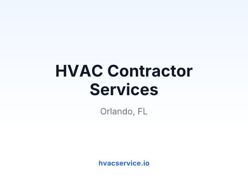 HVAC Contractor Services