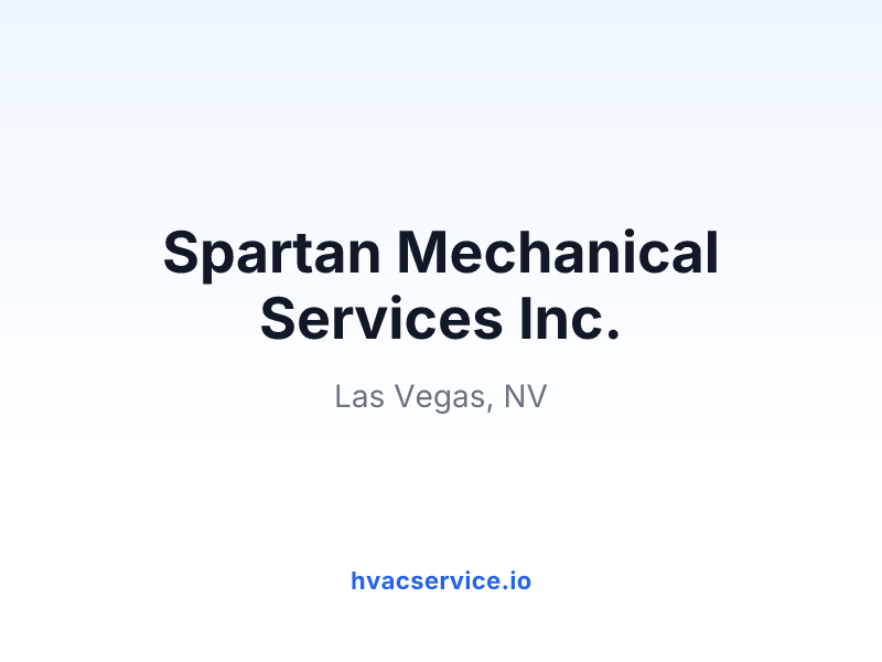 Spartan Mechanical Services Inc.