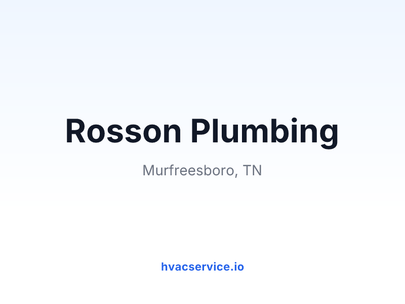 Rosson Plumbing