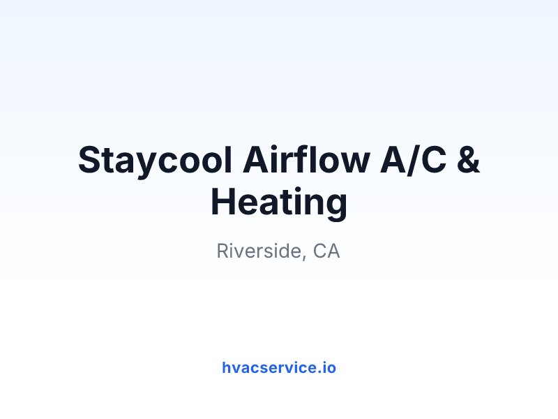 Staycool Airflow A/C & Heating