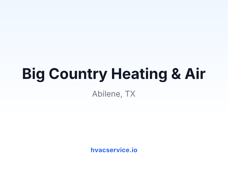 Big Country Heating & Air