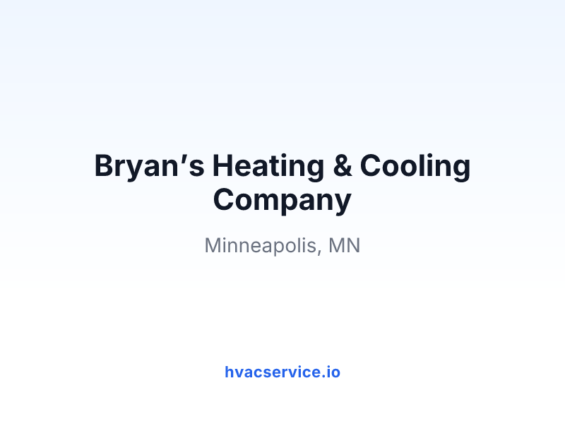 Bryan’s Heating & Cooling Company