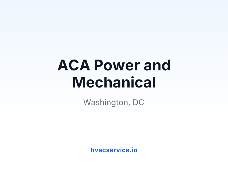 ACA Power and Mechanical