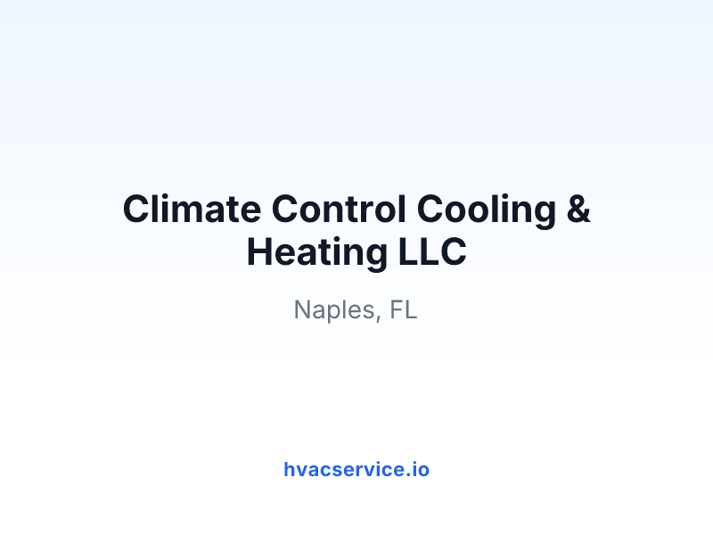 Climate Control Cooling & Heating LLC