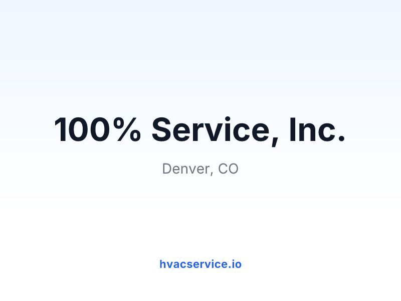 100% Service, Inc.