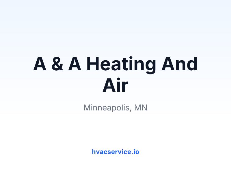 A & A Heating And Air