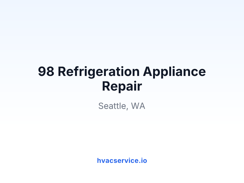 98 Refrigeration Appliance Repair