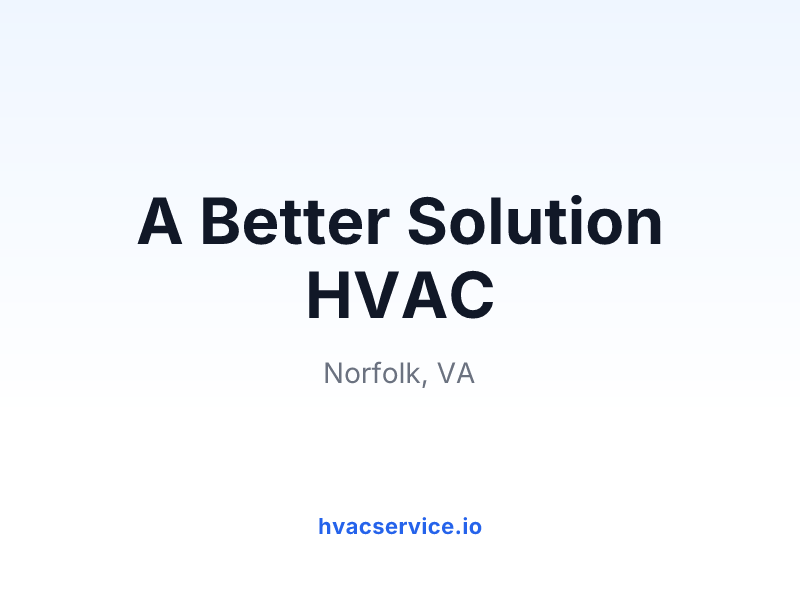 A Better Solution HVAC