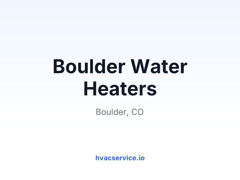 Boulder Water Heaters