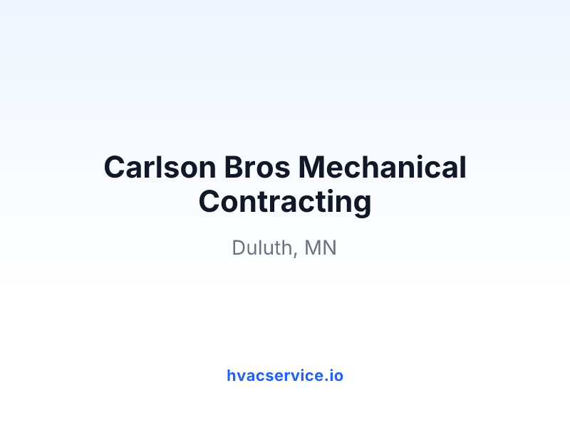 Carlson Bros Mechanical Contracting