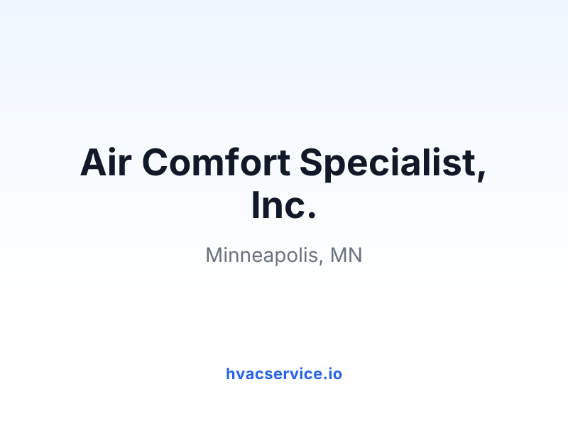 Air Comfort Specialist, Inc.
