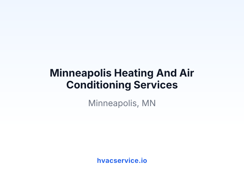 Minneapolis Heating And Air Conditioning Services