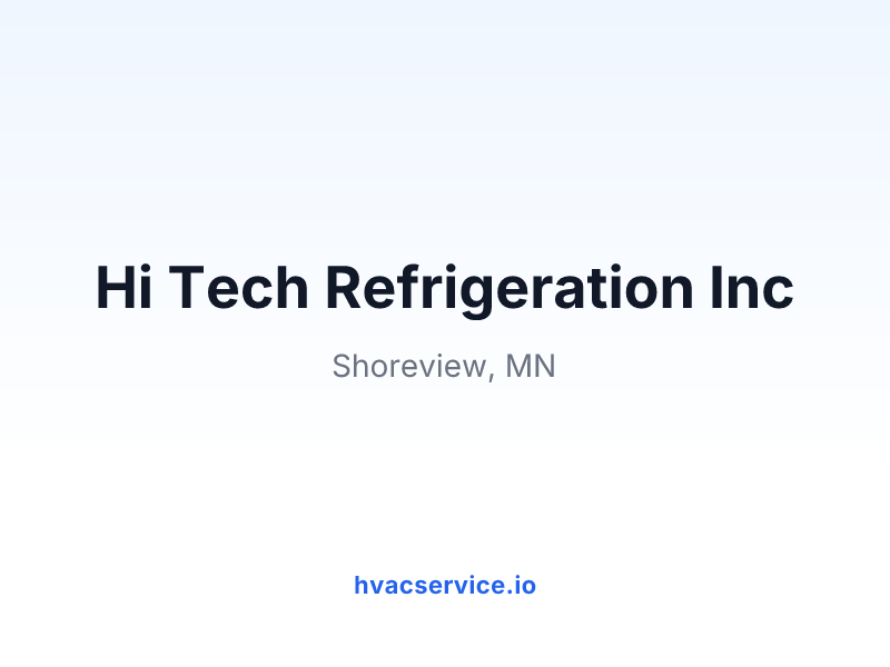 Hi Tech Refrigeration Inc