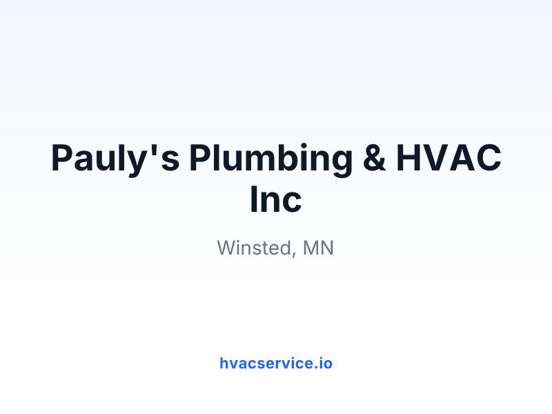 Pauly's Plumbing & HVAC Inc