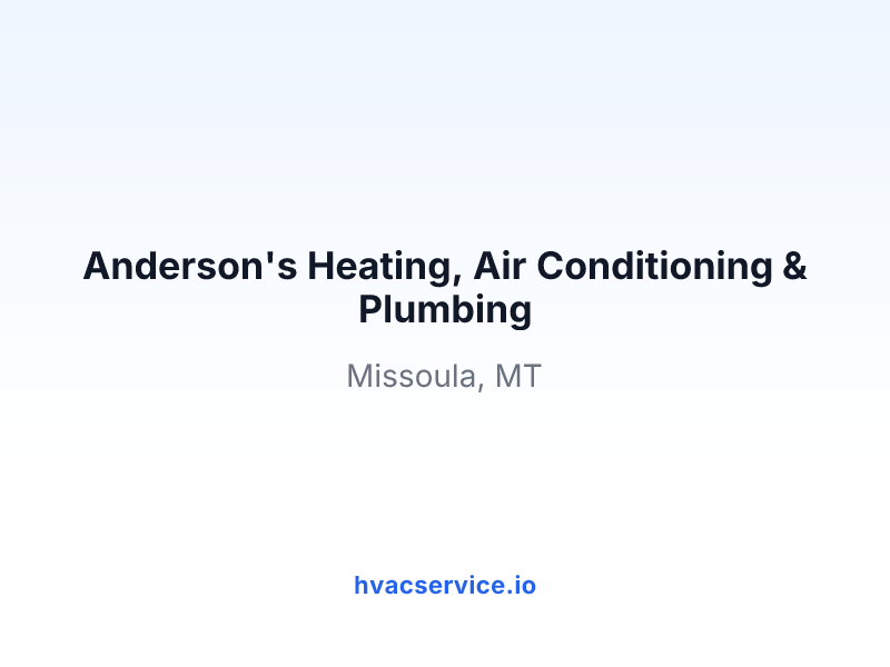 Anderson's Heating, Air Conditioning & Plumbing