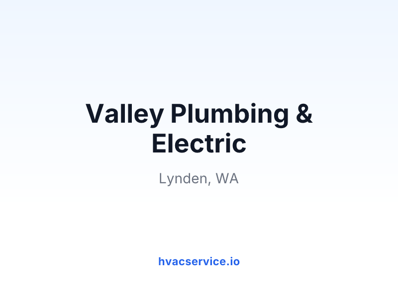 Valley Plumbing & Electric