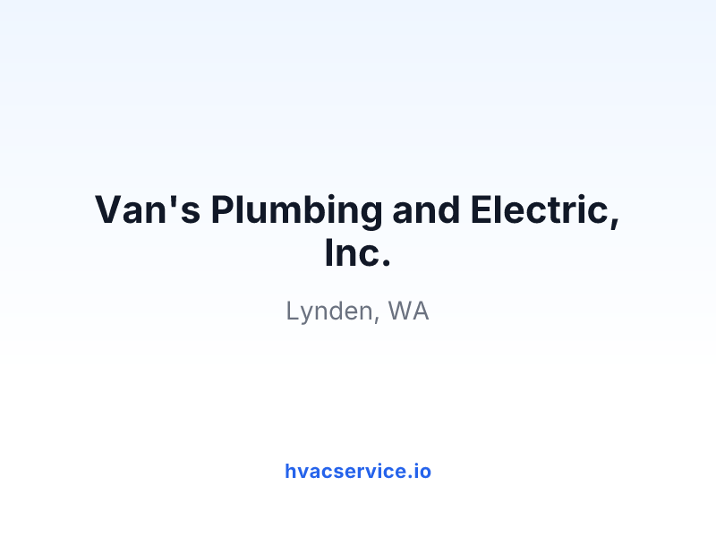 Van's Plumbing and Electric, Inc.