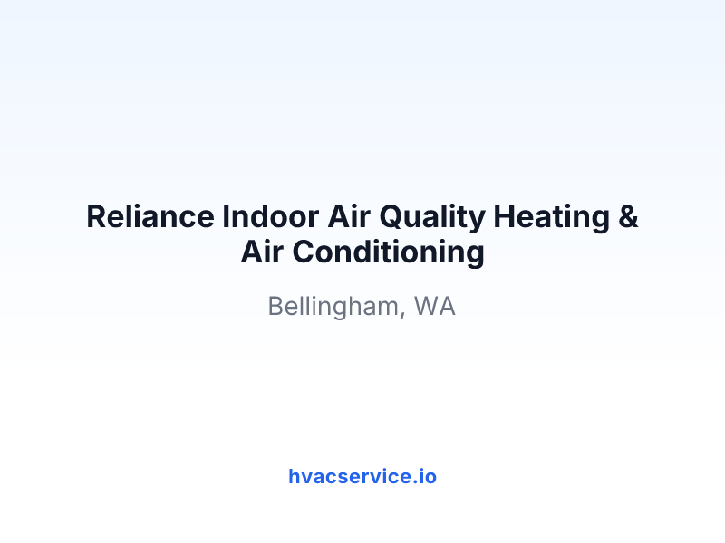 Reliance Indoor Air Quality Heating & Air Conditioning