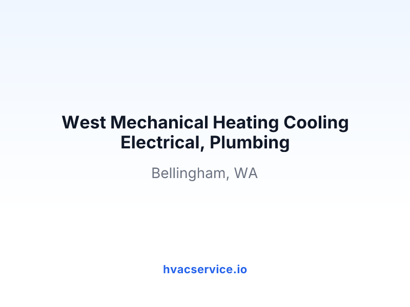 West Mechanical Heating Cooling Electrical, Plumbing