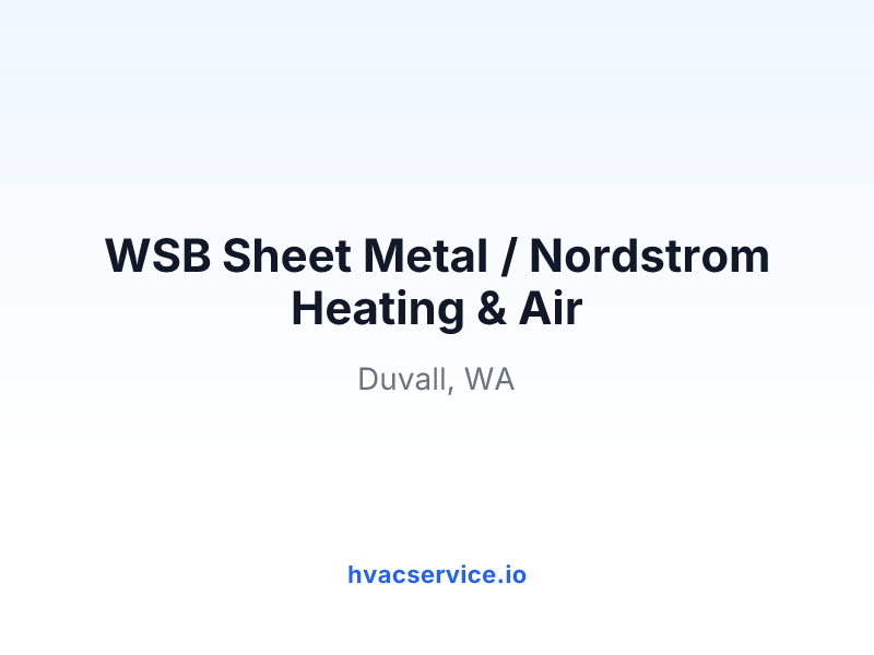 WSB Sheet Metal / Nordstrom Heating & Air