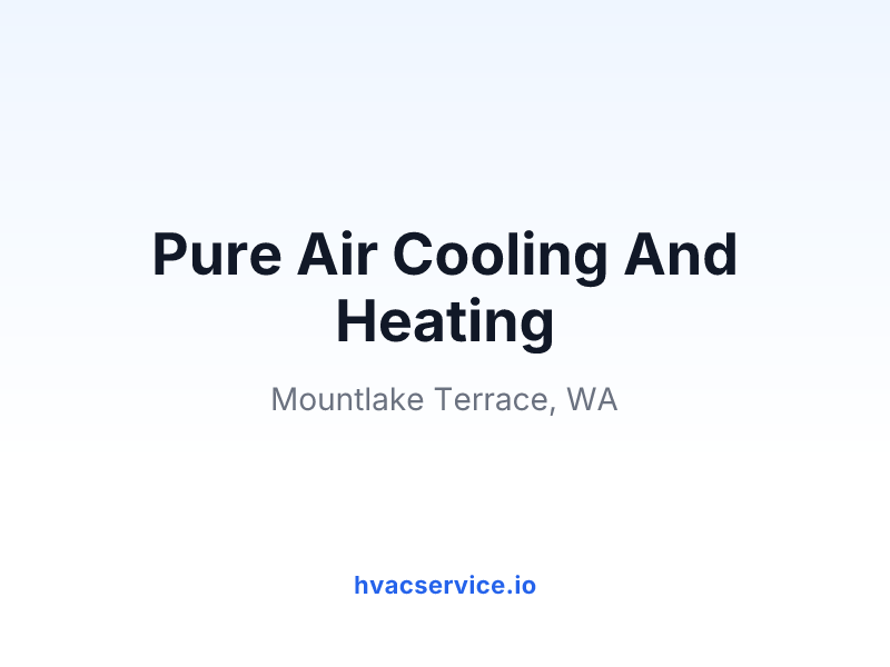 Pure Air Cooling And Heating