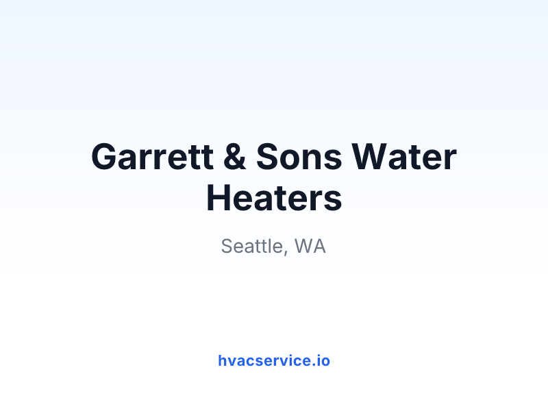 Garrett & Sons Water Heaters