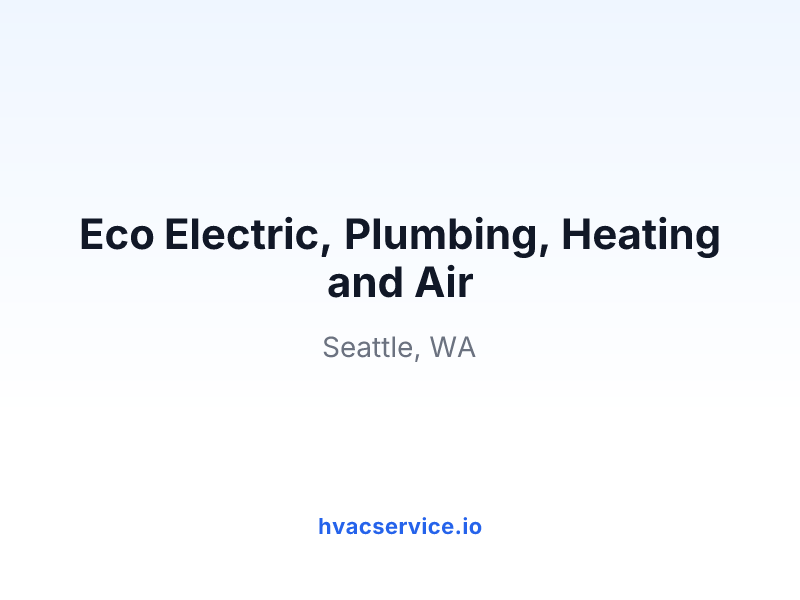 Eco Electric, Plumbing, Heating and Air