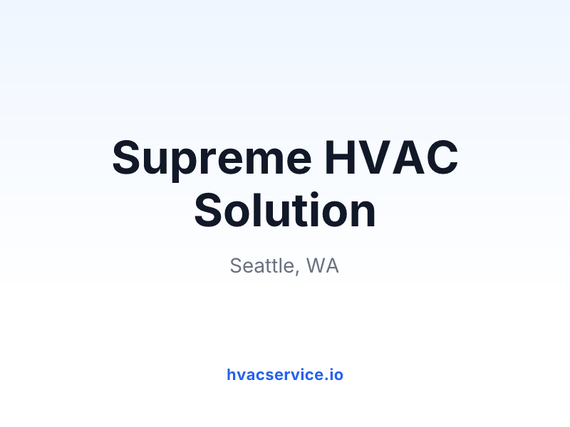 Supreme HVAC Solution