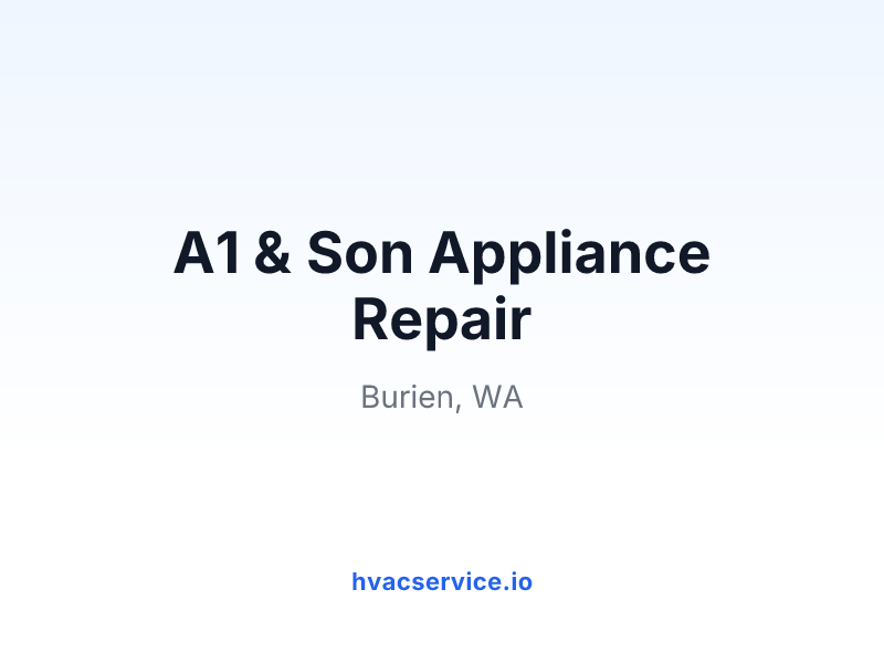 A1 & Son Appliance Repair
