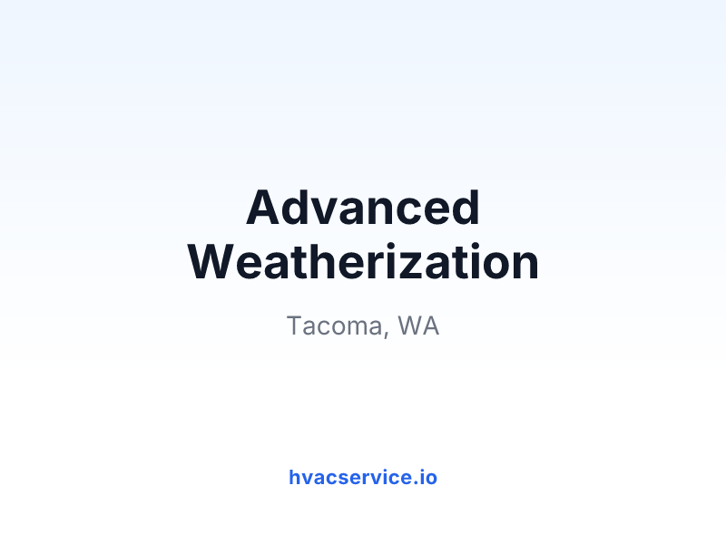 Advanced Weatherization