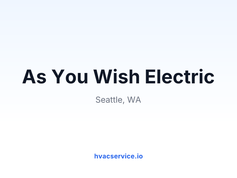 As You Wish Electric, Plumbing, Heating & Air