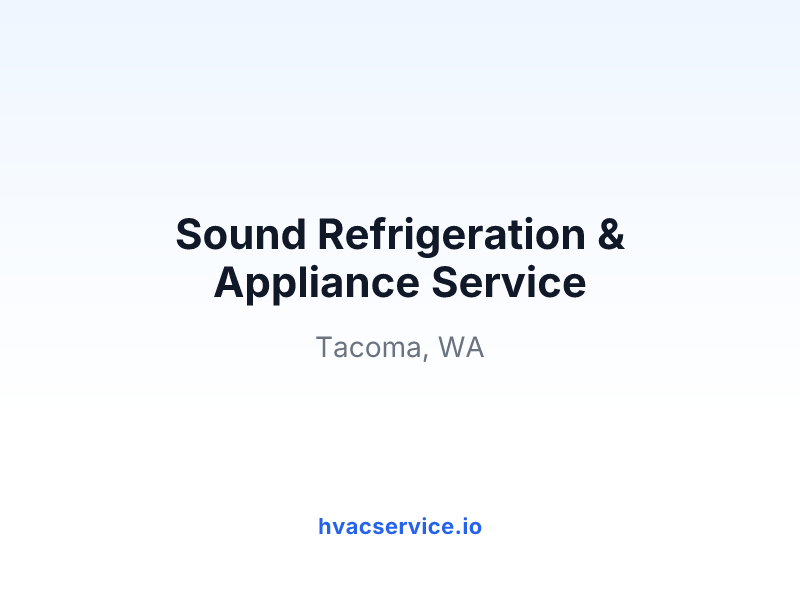 Sound Refrigeration & Appliance Service