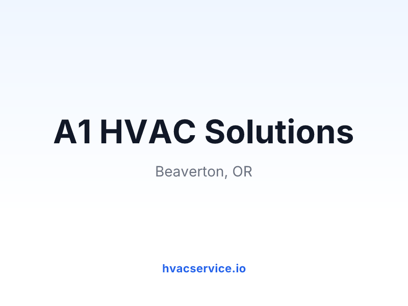 A1 HVAC Solutions